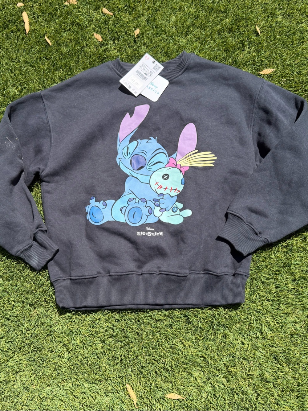 Zara Girls Lilo and Stitch Sweatshirt Grey SIze 11-12